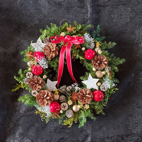 早割クリスマス2025）可愛いクリスマスリース（受注制作