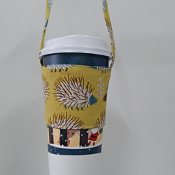 飲料杯套 環保杯套 手搖飲料袋 咖啡袋 手提袋 - 刺蝟黃 第1張的照片