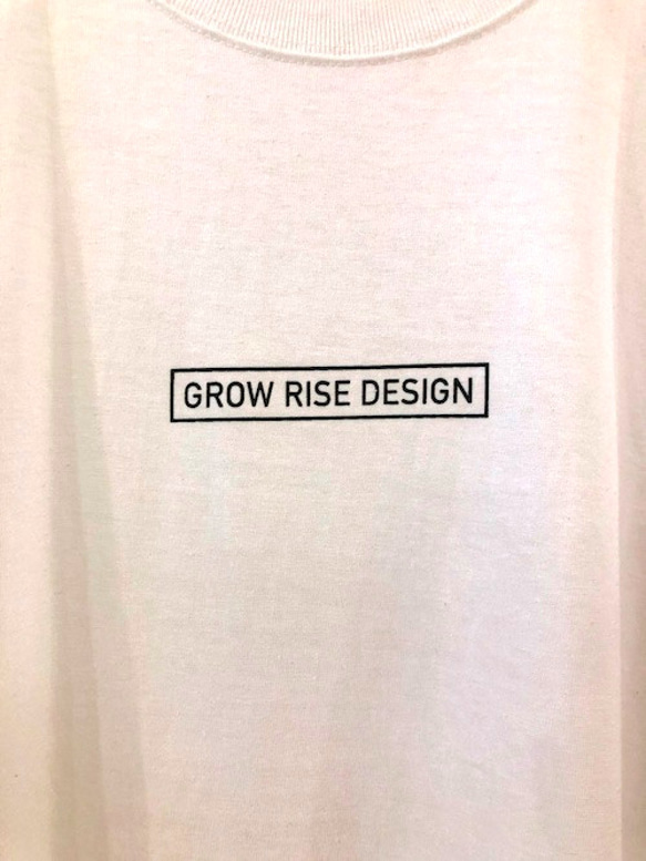 GROW RISE DESIGN　ワンポイントスクエアロゴTシャツ（ホワイト） 2枚目の画像