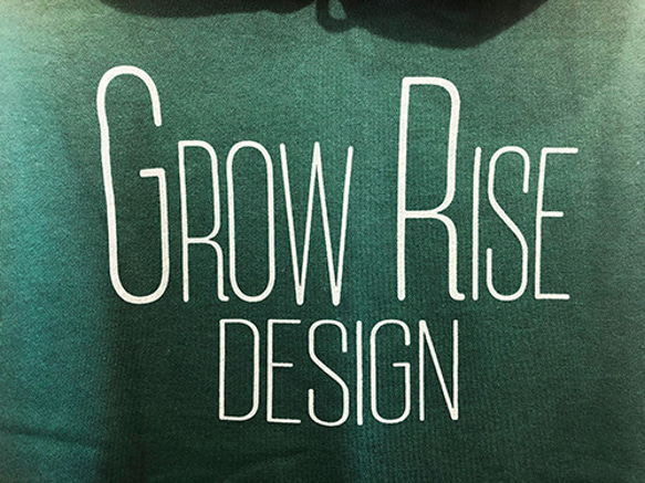 GROW RISE DESIGN　スウェット プルオーバー パーカ（グリーン） 2枚目の画像
