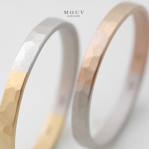 コンビつや消し鎚目006 [結婚指輪][ペアリング][単品購入可] 《送料