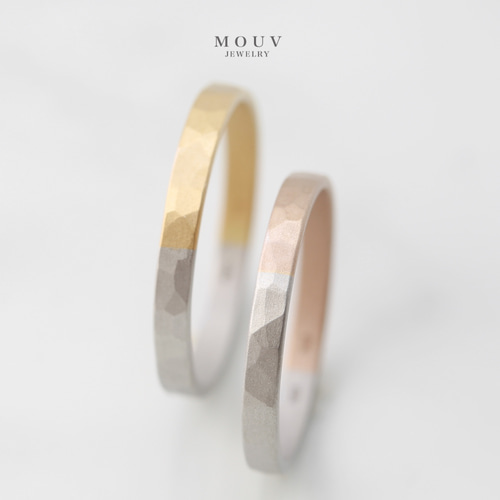 コンビつや消し鎚目006 [結婚指輪][ペアリング][単品購入可] 《送料