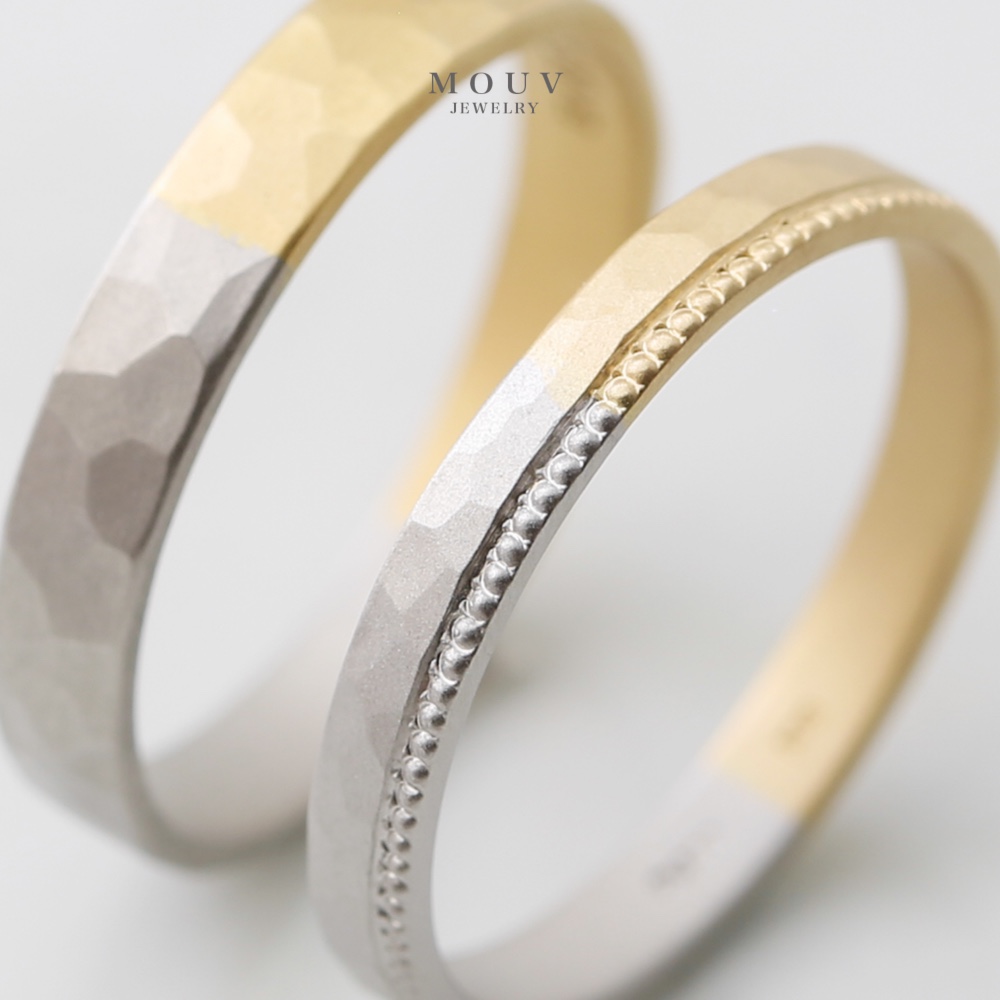 コンビミル打ちつや消し鎚目　[結婚指輪][ペアリング][単品購入可] 《送料無料》