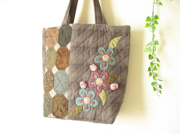キット☆花のトートバッグ パッチワークキルト キット heartful