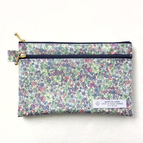 ダブル ファスナー ポーチ ラミネート マスクポーチ 通帳ポーチ お薬  