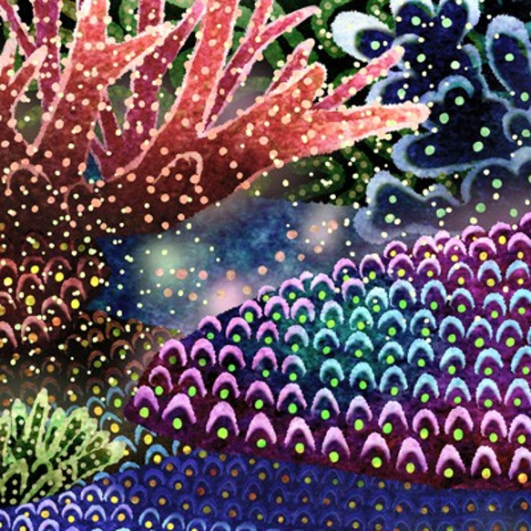 「サンゴの産卵」　石垣島　満月　　イラスト　　 4枚目の画像