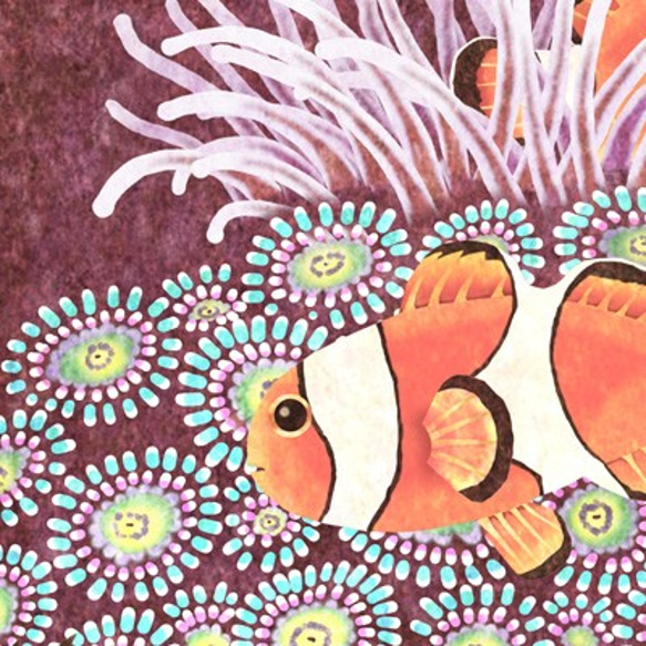 「ソフトコーラル」カクレクマノミ　チョウチョウウオ　サンゴ　イラスト 4枚目の画像