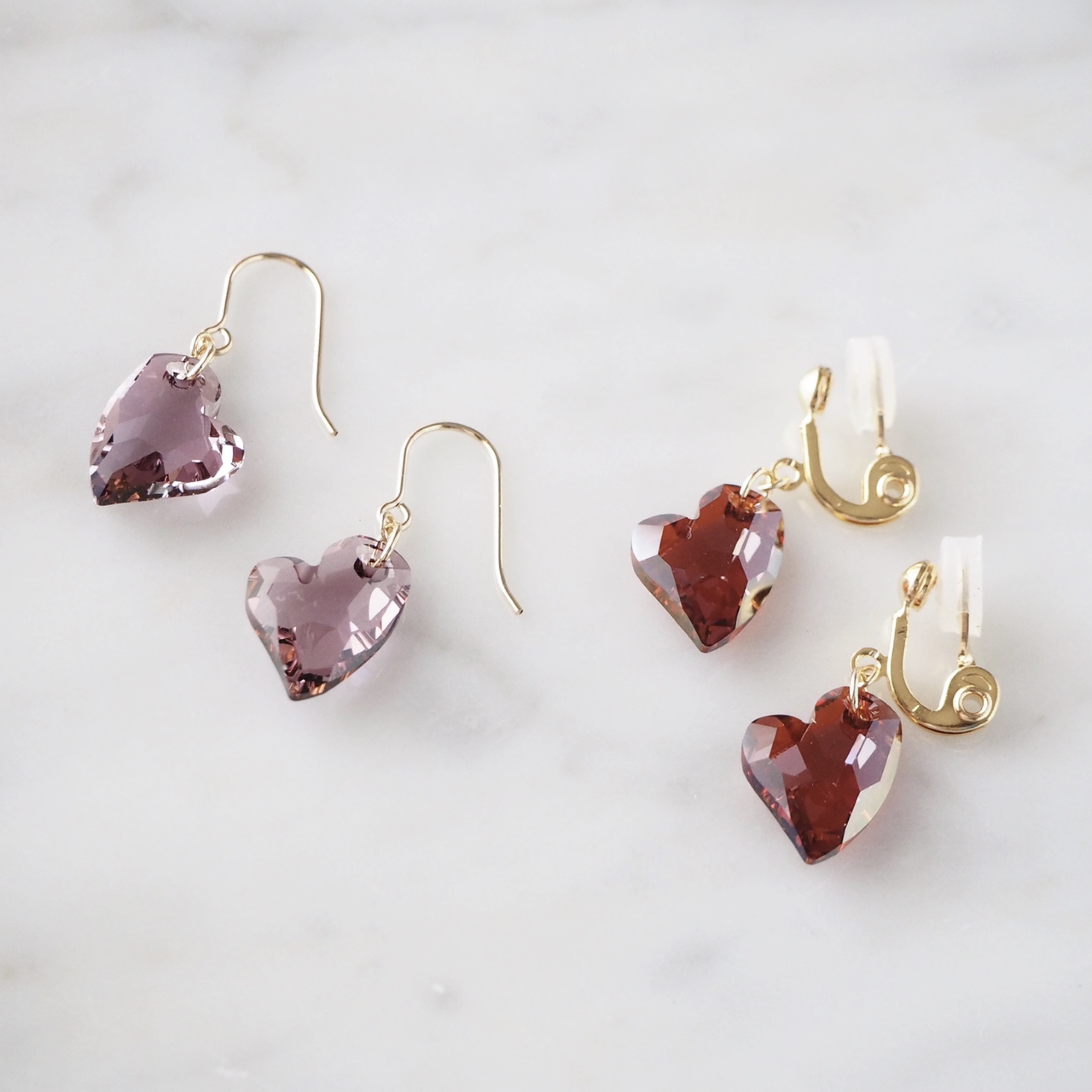 SWAROVSKI スワロフスキー ミニー ハート ピアス 荒かっ