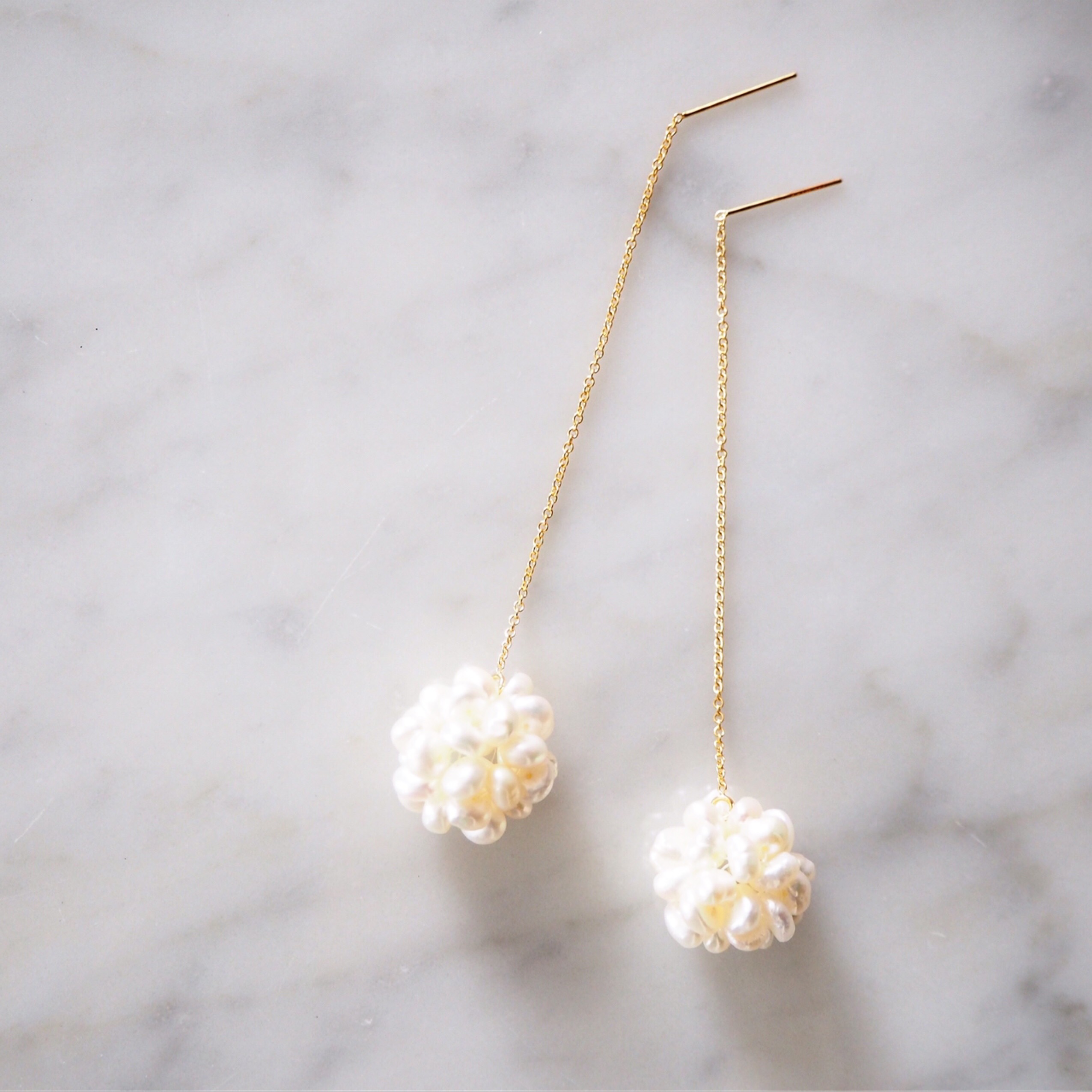 淡水パールのK14GFアメリカンピアス　入学式　卒業式