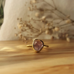 ◆1点もの◆・amethyst・tubu ring・rose cut・brass・ 1枚目の画像