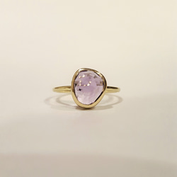 ◆1点もの◆・amethyst・tubu ring・rose cut・brass・ 2枚目の画像