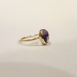 ◆1点もの◆・amethyst・tubu ring・rose cut・brass・ 3枚目の画像