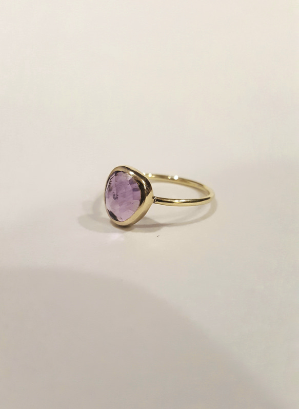 ◆1点もの◆・amethyst・tubu ring・rose cut・brass・ 7枚目の画像