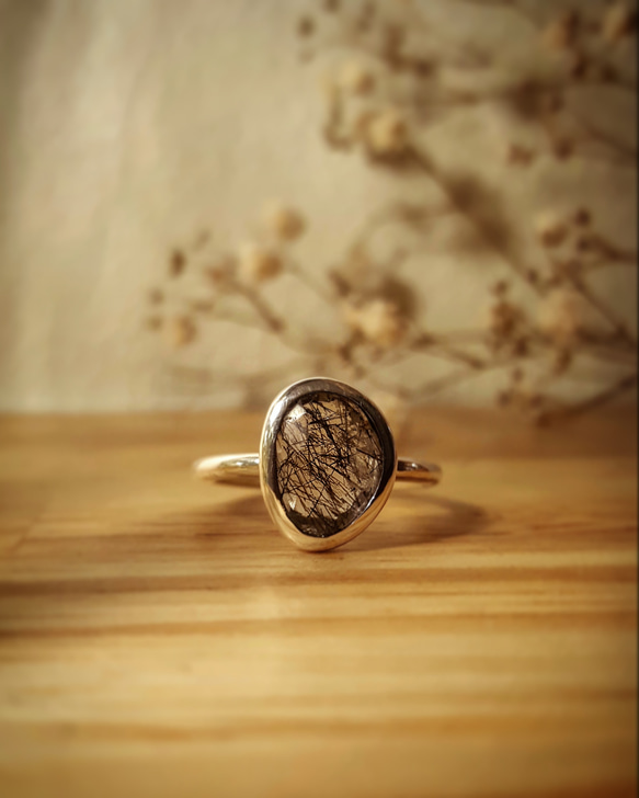 ◆1点もの◆・tourmaline quartz・tubu ring ・silver・ 1枚目の画像