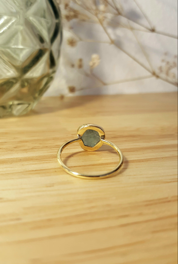 ◆1点もの◆・Grandidierite・tubu ring ・brass・ 5枚目の画像