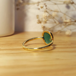 ◆1点もの◆ green onyx・tubu ring・brass 3枚目の画像