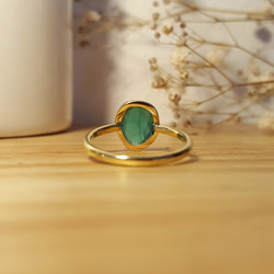 ◆1点もの◆ green onyx・tubu ring・brass 4枚目の画像