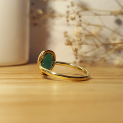 ◆1点もの◆ green onyx・tubu ring・brass 5枚目の画像