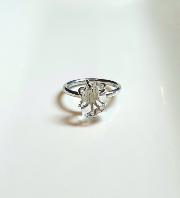 ◆1点もの◆＊ハーキマー・ダイアモンド＊grain ring＊silver＊L size＊ 2枚目の画像