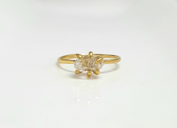 ◆laalaa様 専用◆素材変更◆ハーキマー・ダイアモンド＊grain ring＊18KYG＊M size＊ 1枚目の画像