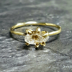 ◆laalaa様 専用◆素材変更◆ハーキマー・ダイアモンド＊grain ring＊18KYG＊M size＊ 4枚目の画像