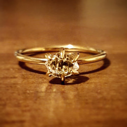◆受注制作◆ ハーキマー ダイアモンド・・grain ring・・brass・・S size・・ 2枚目の画像