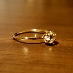 ◆受注制作◆ ハーキマー ダイアモンド・・grain ring・・brass・・S size・・ 4枚目の画像