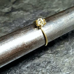 ◆受注制作◆ ハーキマー ダイアモンド・・grain ring・・brass・・S size・・ 8枚目の画像