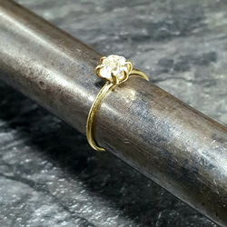 ◆受注制作◆ ハーキマー ダイアモンド・・grain ring・・brass・・S size・・ 9枚目の画像