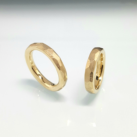 mee様専用◆受注制作◆ ＊ Feceted ring ＊ yasuri-me ＊ brass ＊ ペアリング 1枚目の画像