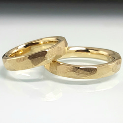 mee様専用◆受注制作◆ ＊ Feceted ring ＊ yasuri-me ＊ brass ＊ ペアリング 2枚目の画像