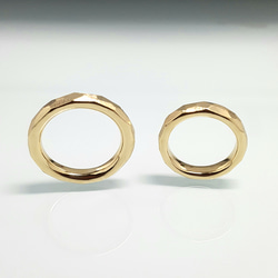 mee様専用◆受注制作◆ ＊ Feceted ring ＊ yasuri-me ＊ brass ＊ ペアリング 4枚目の画像