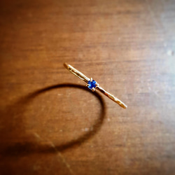 ◆受注制作◆ sapphire ＊ antique ＊ ring ＊ K18YG ＊ 1枚目の画像