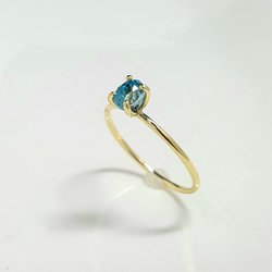 ◆1点もの◆天然石◆ ブルー ジルコン( blue zircon )・・gold ring・・K18YG・・ 6枚目の画像