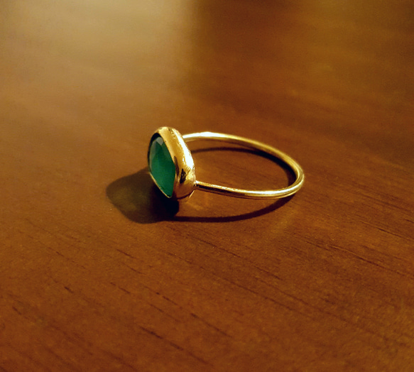 ◆1点もの◆hukurin ring・・green onyx・・brass・・ 2枚目の画像