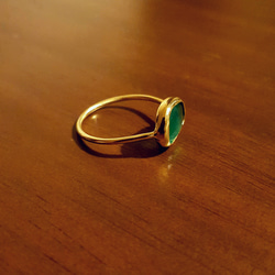 ◆1点もの◆hukurin ring・・green onyx・・brass・・ 3枚目の画像