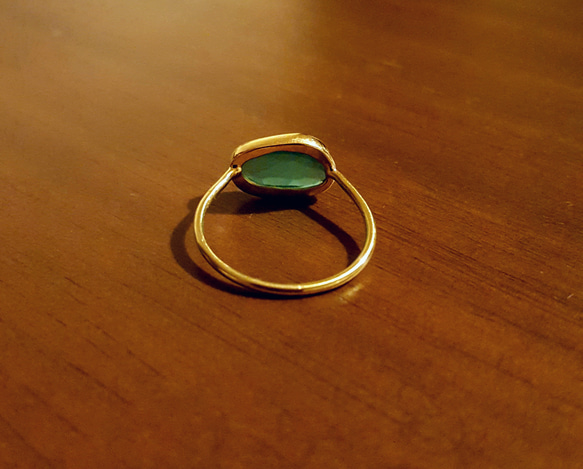 ◆1点もの◆hukurin ring・・green onyx・・brass・・ 4枚目の画像