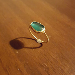 ◆1点もの◆hukurin ring・・green onyx・・brass・・ 5枚目の画像