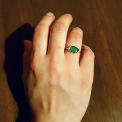 ◆1点もの◆hukurin ring・・green onyx・・brass・・ 6枚目の画像