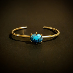 ◆1点もの◆・・turquoise・・grain bangle・・brass・・ 1枚目の画像