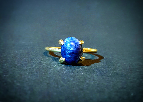 ◆受注制作◆ sodalite・・grain ring・・brass・・ 1枚目の画像