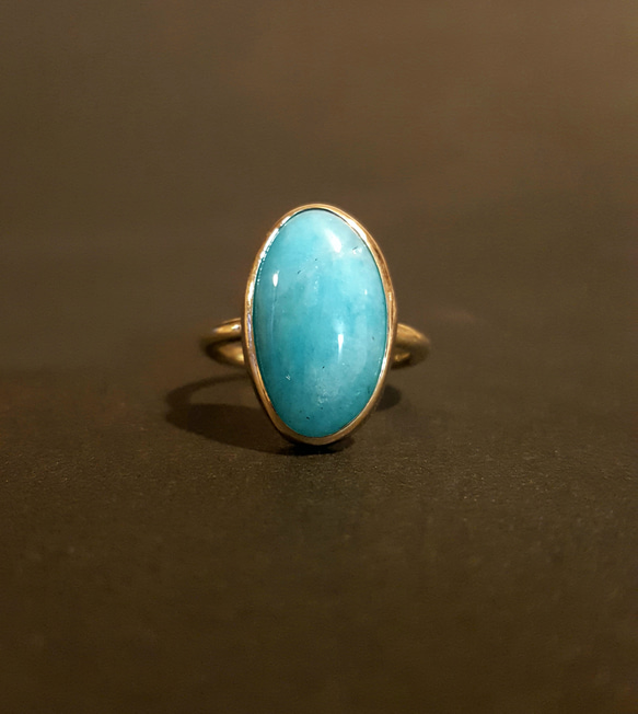 ◆1点もの◆・amazonite・large grain ring ・brass・ 9枚目の画像