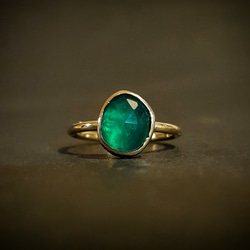 ◆1点もの◆grain ring・・green onyx・・brass・・ 1枚目の画像