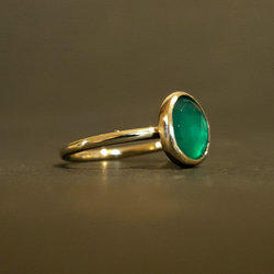 ◆1点もの◆grain ring・・green onyx・・brass・・ 2枚目の画像