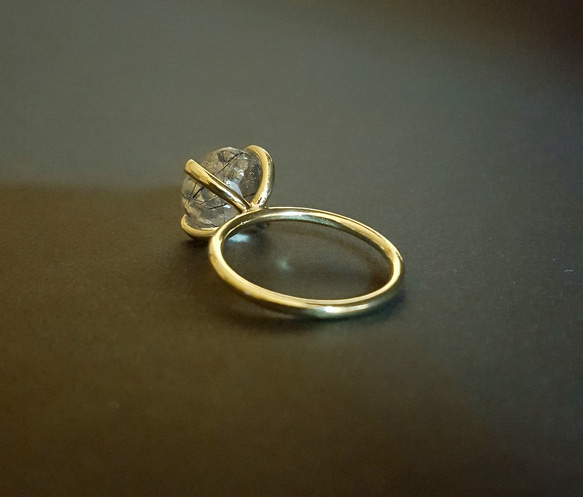 ◆1点もの◆・tourmaline quartz・large grain ring ・brass・ 6枚目の画像