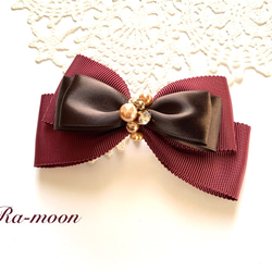 バレッタ　大人可愛い♡ ハンドメイド　ナチュラル バレッタ 大人可愛い♡ ハンドメイド ナチュラル リボン バンス クリップ