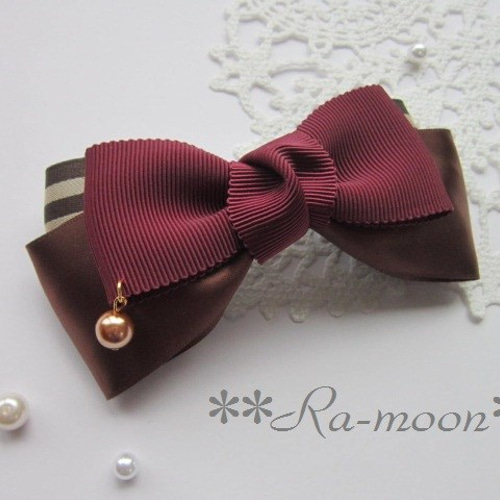 大人可愛い*リボンバレッタ バレッタ Ra-moon 通販 5098423