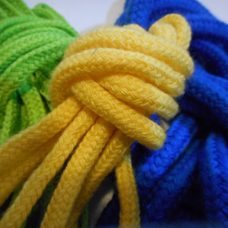 木綿の紐　緑色・青色・黄色 2枚目の画像
