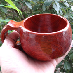 花梨の一木彫りコーヒーカップ マグカップ 良岳 通販 10449925｜Creema