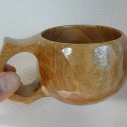 クルミの一木彫りコーヒーカップ 9枚目の画像